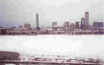 Charles river in winter